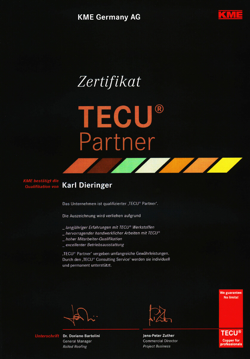 Zertifikat als TECU-Partner